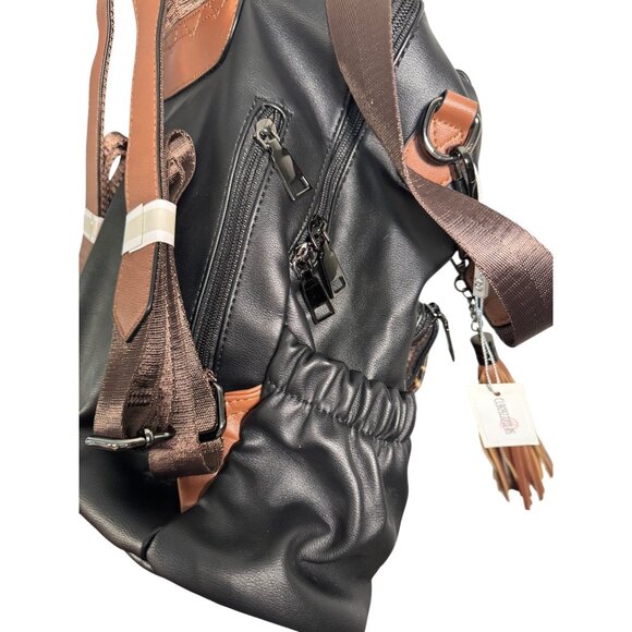 Gluci Convertible Leopard Bookbag with Shoulder strap and Wristlet Purse NWT - Picture 14 of 16